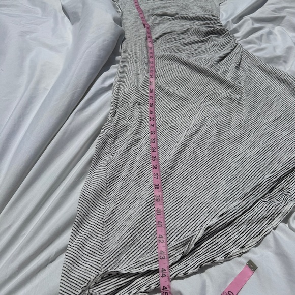 Max Studio Asymmetrical Striped Dress in Gray - Picture 5 of 5